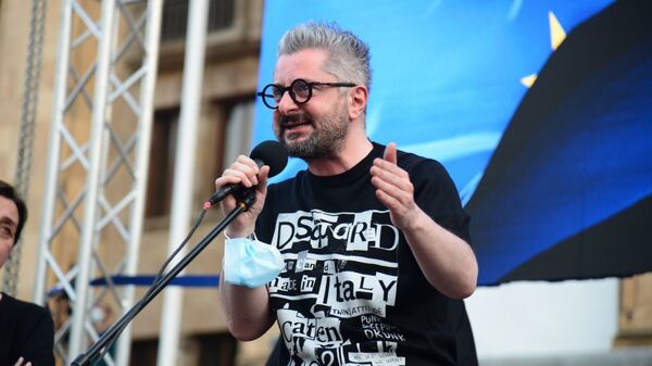 Ника Гварамия. Акция протеста у парламента из-за смерти Лексо Лашкарава. 12 июля 2021 года  - Sputnik Грузия