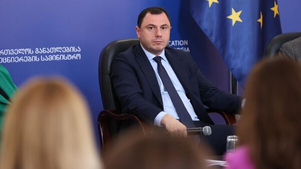 Министр образования и науки Грузии Георгий Амилахвари на встрече с учителями школ - Sputnik Грузия